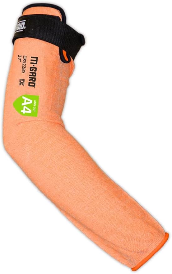 MAGID Cut Resistant Protective Arm Sleeves, 5 Pair, Orange I Thumbslot: No, 22"