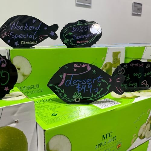 5PCS 15CM*11CM Mini Chalk Board & Attachable Basket Tags - Erasable & Write-On-for Vendor Booth Price Signs - Plastic Food Markers for Party Buffet, Sign Holders, Reusable Black Labels,Stand Supplies - Image 6