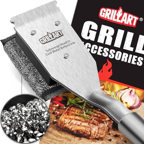 GRILLART Grill Brush Bristle Free BBQ Replacement Head - 2PCS - Image 2