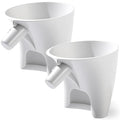 2 Pcs Flour Funnel for Kitchen Aid Mixer, for Kitchen Aid Artisan Ksm150 5-Quart Tilt-Head Stand Mixer, Plastic Powder Funnel ，for Liquid and Both Flour, Prevents Spills and Messes(White)