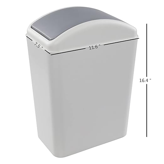 4.5 Gallon Plastic Trash Can with Swing Lid, Swing Top Garbage Can, 3 Packs