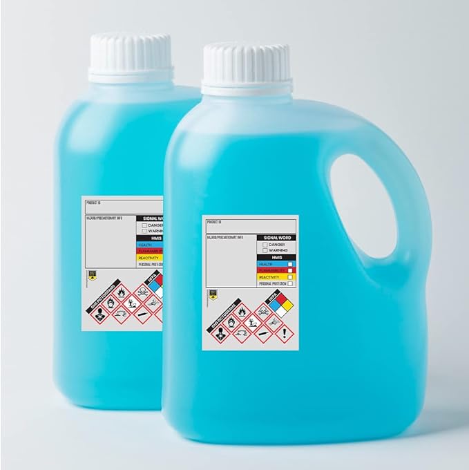 SDS OSHA Data Labels 4 x 3 Inches, 2 Rolls of 250 (500 Total) | GHS Pictogram Stickers with Perforated Edges | HMIS & Hazard Compliant for Chemical Safety & Secondary Containers