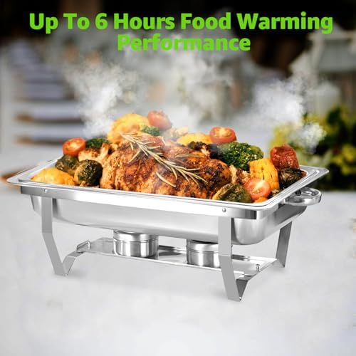 Chafing Dishes for Buffet 2 Pack, Full Pan Stainless Steel Chafing Dish Buffet Set - Image 4