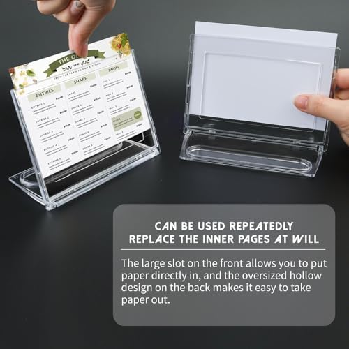 10 Pack 4x6 Inch Sign Holder Horizontal, Double-Sided Usage with Swivel Base for Table Display, for Office, Store, Restaurant, Retail Counters, for Menu, Message Board, Note - Image 5
