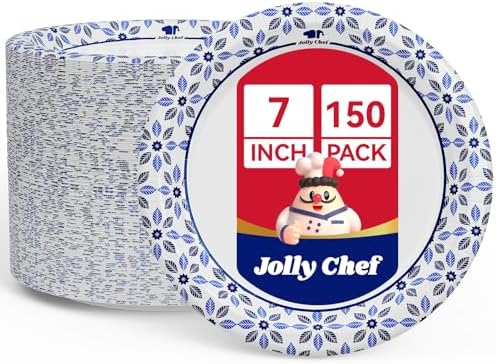JOLLY CHEF 7 inch 150 Pack Disposable Paper Plates by JOLLYCHEF