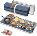 FYY Extra Large Warming Mat for Food with Heat Resistant Pad, Prevent Countertop Cracks, Keep Meal Warm, Rapid and Full Surface Heating, 6 Temp Settings, 6H Timer, Rollable Portable Food Warmer, Blue by FYY