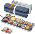 FYY Extra Long Warming Mat for Food with Heat Resistant Pad, Prevent Countertop Cracks, Keep Meal Warm, Rapid and Full Surface Heating, 6 Temp Settings, 6H Timer, Rollable Portable Food Warmer, Navy by FYY