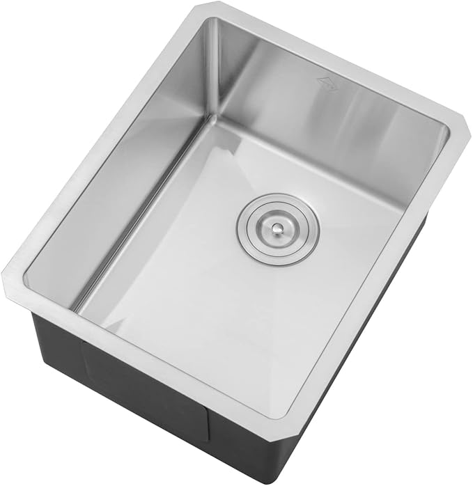 16 in. x 20 in. x 10 in. 16-Gauge Stainless Steel Undermount Single Bowl Bar Prep Kitchen Sink with Silicon Dishrack and Strainer