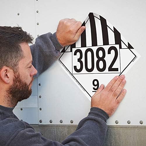 3082 Placard, Class 9 Miscellaneous 25-pk. - 10.75" x 10.75" Removable Self Adhesive Economy Vinyl for Short-Term Applications, DOT Hazmat Compliant, J. J. Keller & Associates, Inc.