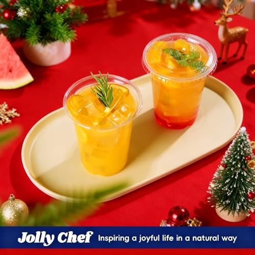 JOLLY CHEF 12 oz Plastic Cups with Lids, 500 Packs Crystal PET Clear Cups - Image 3