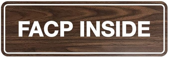 Signs ByLITA Standard FACP Inside Sign | Fire Safety Signage (Walnut) - Small 1 Pack