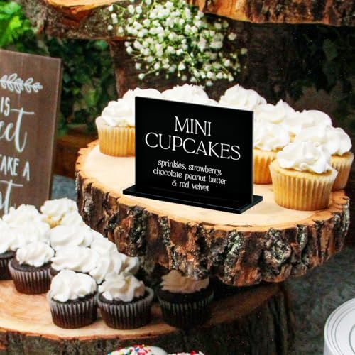 10 Pack Black Rectangle Acrylic Signs With Stand, 3.5x2.7 Inch Blank Black Acrylic Sign with Base, DIY Buffet Food Table Sign Place Cards for Wedding Party Event - Image 5