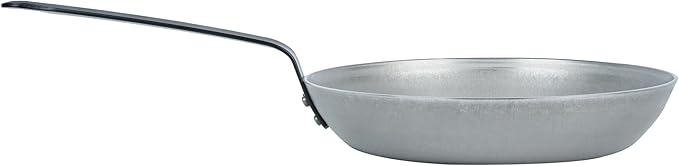 Restaurantware Met Lux 10 Inch Fry Pans, 6 No-Stick Frying Pans - Induction-Ready, Triple-Riveted, Silver Carbon Steel Cooking Skillets, Durable, For Searing, Sauteing, And Browning Food