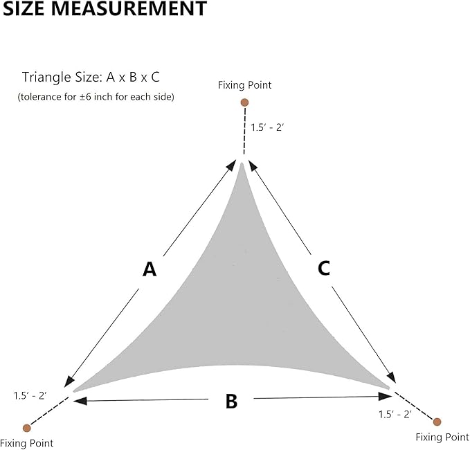 AsterOutdoor Sun Shade Sail Triangle 12' x 12' x 12' UV Block Canopy for Patio Backyard Lawn Garden Outdoor Activities, Sand