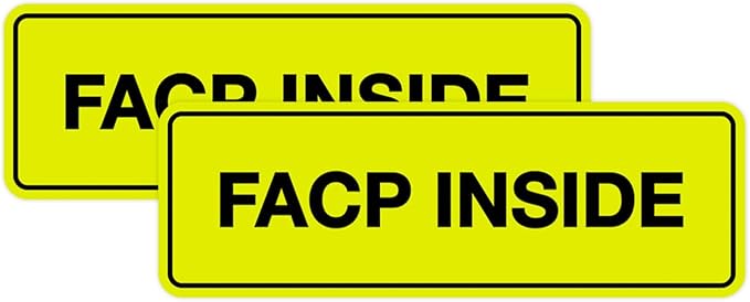 Signs ByLITA Standard FACP Inside Sign | Fire Safety Signage (Yellow/Black) - Small 2 Pack
