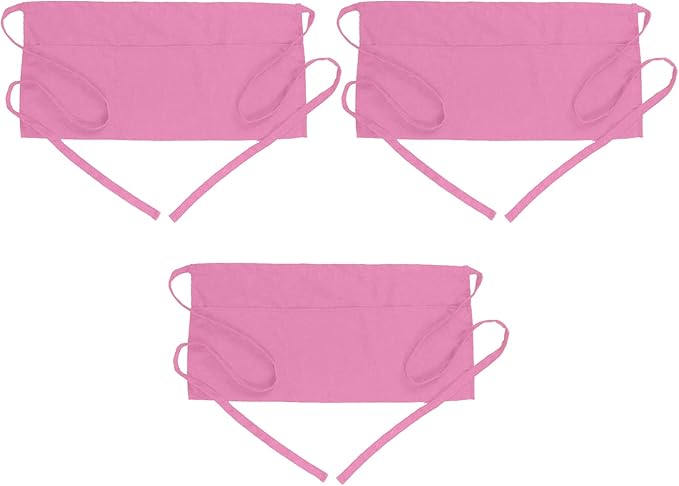 BOHARERS Waist Apron with 3 Pockets - Black Waitress Waiter Server Short Aprons