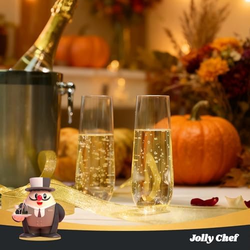 JOLLY CHEF 48 Pack 9 oz Stemless Plastic Champagne Flutes Crystal Glasses - Image 7