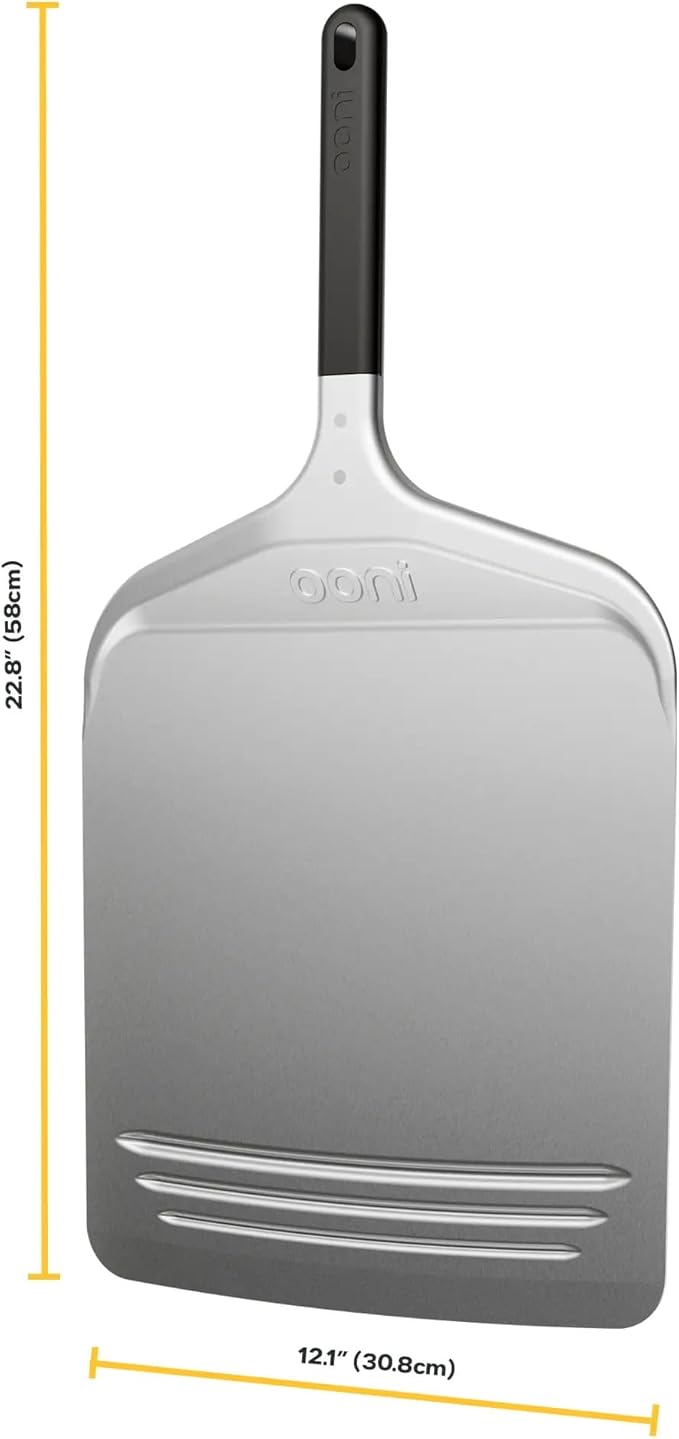 Ooni 12” Compact Pizza Peel - Aluminum Metal Pizza Peel 12 Inch, Lightweight Pizza Turning Peel with Handle, Pizza Oven Accessories