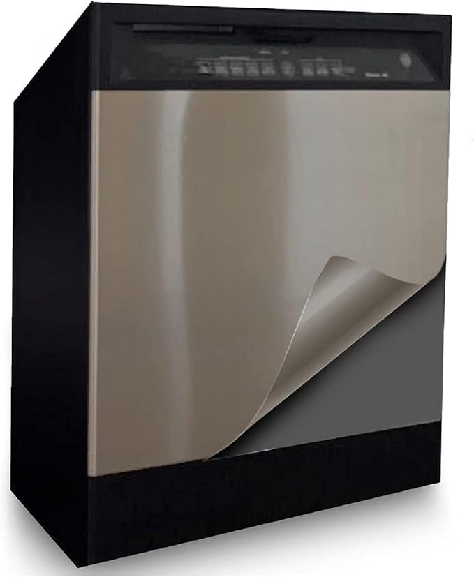 EZ FAUX DECOR Peel and Stick Stainless Steel Replacement Door Panel Wrap for Appliances Vinyl Dishwasher Cover 26" X 36" Easy Cut to fit, Waterproof, Heat, Scratch Resistant, Durable
