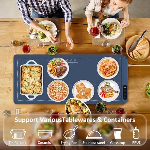 Warming Mat for Food,36"x16" Large Food Warmer Mats for Countertop (Blue) - Image 6