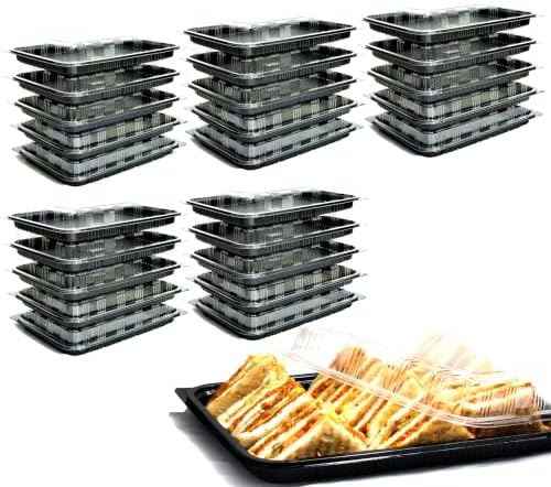 25 Pack Catering Trays with Lid – 15" Serving Trays with Lids - Reusable Serving Platter With Lid for Catering, Buffet, Picnics & Events – Party Trays With Lids (15.35 × 11.42 × 2.95 inch) by Unknown
