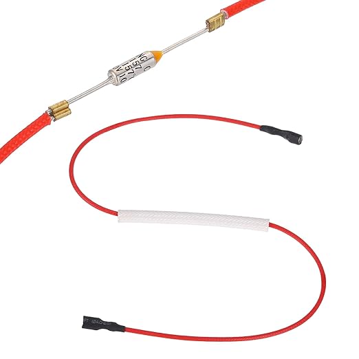 MECCANIXITY Universal Rice Cooker Temperature Fuse, 157°C 10A 250V Metal Thermal Fuse with Both End Terminal Fiberglass Sleeving for Electric Pressure Cooker Repair Part