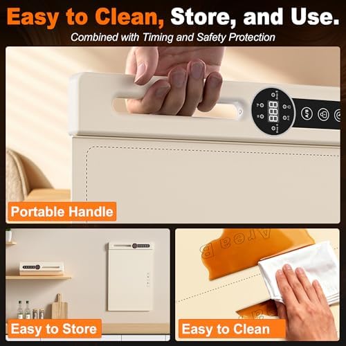 Warming Mat for Food, Roll-UP Fast Heating Silicone with 6 Level Temperature, 2 Zone and 3 Pad Parallel Expansion, Automatic On-Off Timer Setting - Image 4