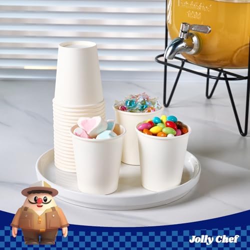 JOLLY CHEF 5 oz Paper Cups, White 500 Count Disposable Bathroom Mouthwash - Image 3
