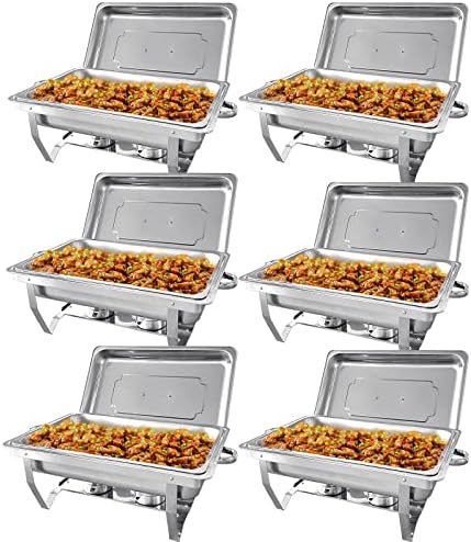 8QT Chafing Dish Buffet Set Stainless Steel Food Warmer 6 Pack by PRIJESSE