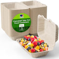 Sugarcane to go food containers, 1-Compartment Clamshell Food Containers by JOLLYCHEF