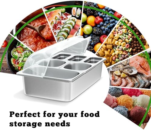 Countertop Food Serving Display Container, Cold Food Buffet Server, Salad Bar Buffet Station for Home & Cold Serving Trays for Parties, Restaurant or Kitchen (9 Pans 3 Sizes) - Image 3