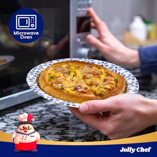 JOLLY CHEF 10 inch Disposable Paper Plates 500 Count - Image 4