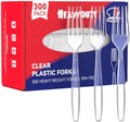 JOLLY CHEF 300 Count Plastic Forks Disposable Cutlery Clear 7.1" by JOLLYCHEF