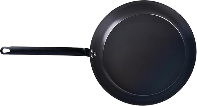 Restaurantware-Met Lux 14 Inch Fry Pans, 6 Lightweight Frying Pans - Induction-Ready, Triple-Riveted, Black Carbon Steel Cooking Skillets, Durable, For Searing, Sauteing, And Browning Food