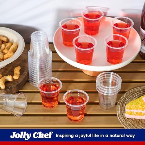 JOLLY CHEF 500 Pack 2 oz Plastic Shot Glasses Clear Plastic Disposable Cups - Image 7