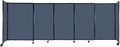Versare Straightwall Sliding Portable Wall Partition | Freestanding Office Dividers | Locking Wheels | Temporary Room Separator | 11'3'' Wide x 4' Tall Ocean Fabric Panels