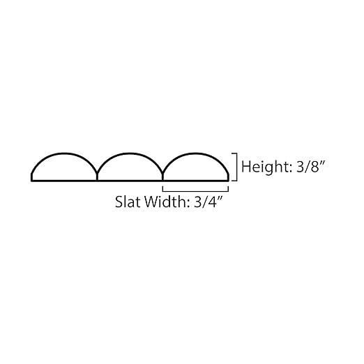 Outwater 1' Wide x 8' High x 3/8" Thick Unfinished Solid Paintable Pine Flexible Tambour Sheet with 3/4" Half-Round Slats – Flexible, Easy-to-Install Panel for Walls, Ceilings, and More