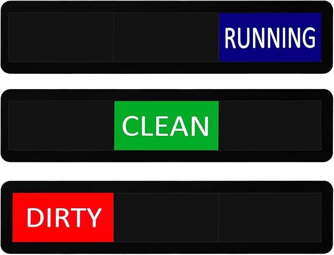 Kichwit Dishwasher Magnet, Magnetic Clean Dirty Dishwasher Sign, Dirty Clean Running, 3 Options, Black