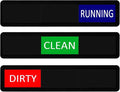 Kichwit Dishwasher Magnet, Magnetic Clean Dirty Dishwasher Sign, Dirty Clean Running, 3 Options, Black