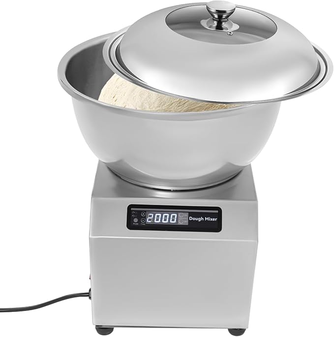 Dough Kneading Machine, Commercial Dough Maker, 1500W Electric Dough Maker, Large Capacity Flour Mixer with Time Setting & Dual Rotation Stand Mixers for Bakeries Canteen Restaurant