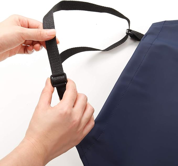 VWELL Waterproof Rubber Vinyl Apron W/ 2 Pockets - Lab Apron for DishWashing,Grooming
