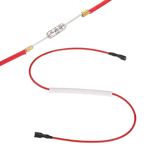 MECCANIXITY Universal Rice Cooker Temperature Fuse, 192°C 10A 250V Metal Thermal Fuse with Both End Terminal Fiberglass Sleeving for Electric Pressure Cooker Repair Part