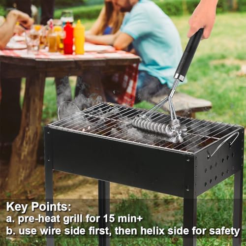 GRILLART Grill Brush [Wire + Helix] Combined BBQ Brush - Safe & Efficient Grill Cleaning Brush - 18" Grill Cleaner Brush Scrubber for Gas/Porcelain/Charbroil Grates – BBQ Accessories Gifts for Men/Dad - Image 6