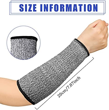 Sintege 3 Pairs Arm Protectors for Thin Skin and Bruising Cut Resistant Forearm Sleeve Level 5 Arm Burn Protection Sleeve (Grey,7.9 Inch)