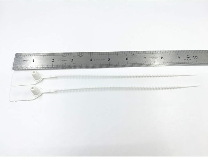 250mm Pull-Tite Plastic Security Seals Shipping Tags Disposable Signage Numbered(Package of 100) (White)