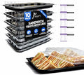 10 Pack Catering Trays with Lid – 15" Serving Trays with Lids - Reusable Serving Platter with Lid for Catering, Buffet, Picnics & Events – Party Trays with Lids (15.35 × 11.42 × 2.95inch) by Unknown