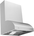 Awoco 36” Outdoor BBQ Vent Hood 17” High Type 304 Stainless Steel, 4 Speeds 1000 CFM, Adjustable LED Lights, 8” Round Top Vent with 36”H Chimney Cover