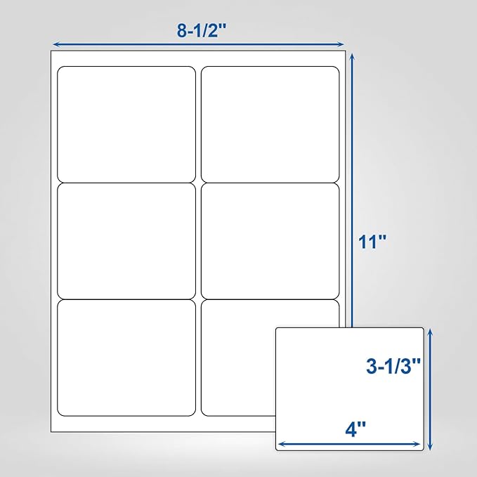 Bostlabels 500 Sheets 3000 Pcs 3-1/3x4 Shipping Address Labels for Inkjet and Laser Printers, 6 Up FBA Return Address Labels on 8.5”x11”, Permanent Strong Adhesive 6 per Page Printable Labels