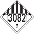 3082 Placard, Class 9 Miscellaneous 25-pk. - 10.75" x 10.75" Removable Self Adhesive Economy Vinyl for Short-Term Applications, DOT Hazmat Compliant, J. J. Keller & Associates, Inc.
