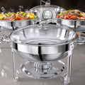 Chafing Dishes for Buffet Set: Round Catering Food Warmer with Lids by GGIU